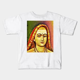 Adi Shankara Snow Portrait | Adi Shankara Artwork 15 Kids T-Shirt